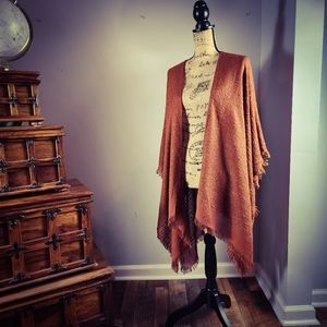 Brown Open-Front Lightweight Cardigan